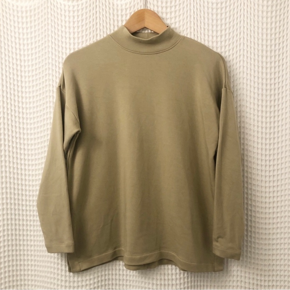AYR Sweatshirt Top Pima Cotton Modal Mock Neck Size XS